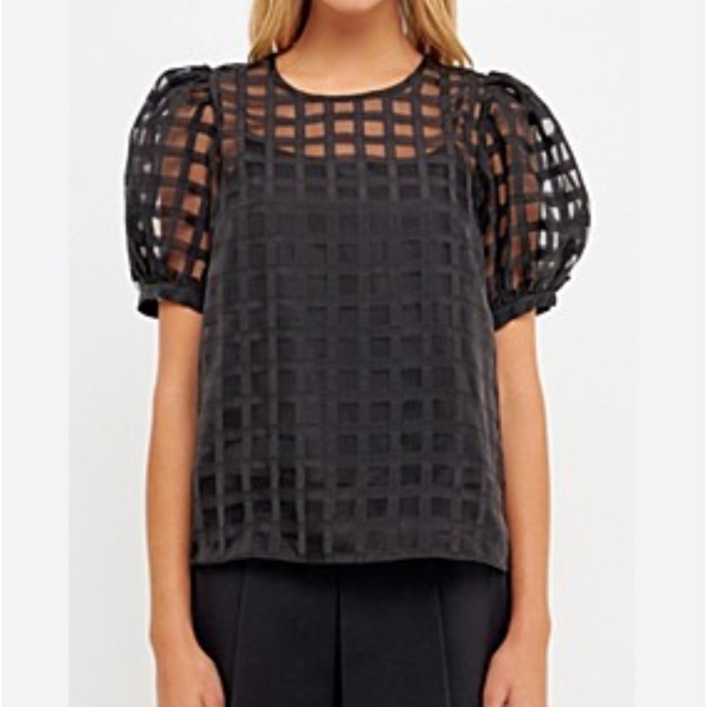 English Factory Tank Top unLined Blouse Checker NWT